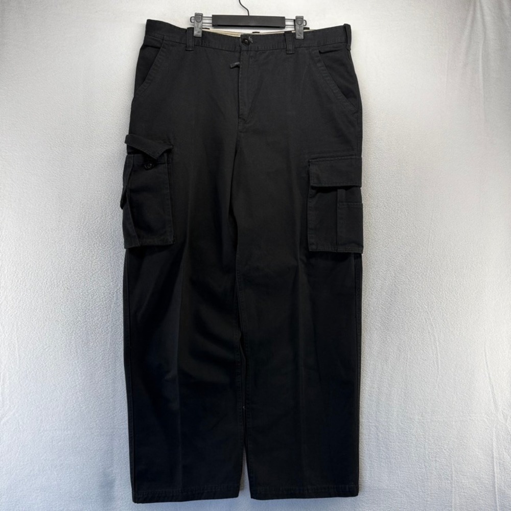 Vintage Emergency Exit Cargo Pants Fits 40x32 Black Baggy Wide Leg 11" Leg y2k